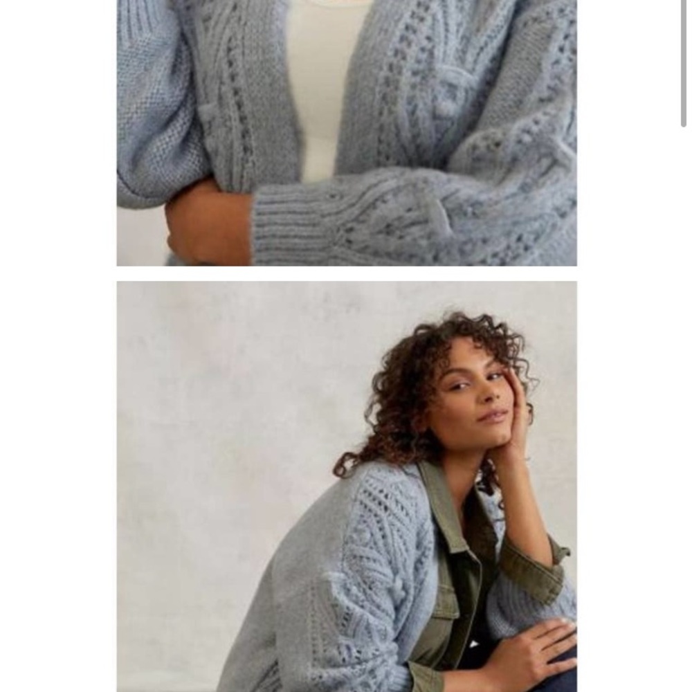 Anthropologie  cozy cardigan with cableknit detail
